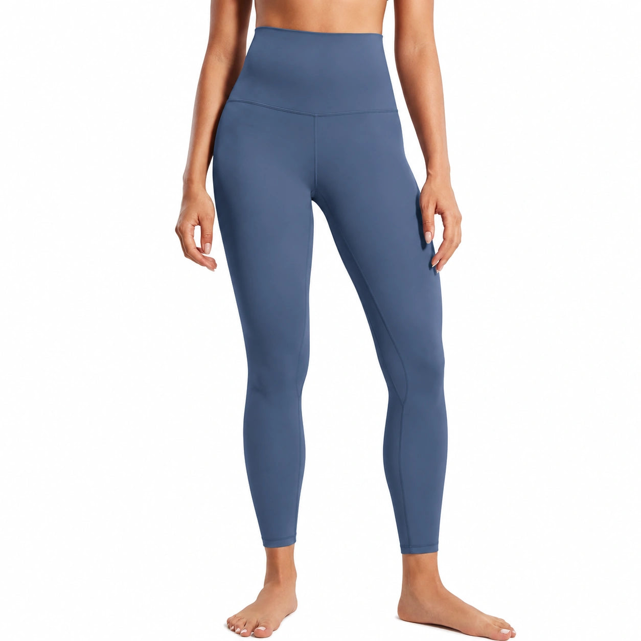 Legging femme taille S bleu à taille haute en tissu extensible pour sport