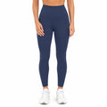 Legging femme S en tissu extensible bleu marine taille haute sport