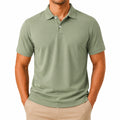 Polo homme taille M vert sauge en tissu à manches courtes coupe classique
