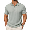 Polo homme taille L en maille vert sauge texturée manches courtes