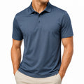 Polo homme taille L en textile technique bleu marine à manches courtes