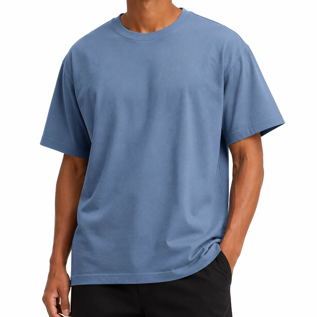 T-shirt homme taille M en coton bleu à manches courtes coupe ample